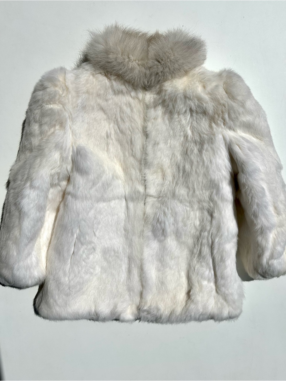 Genuine Fox & Rabbit Fur Niki Zip Jacket Coat in Ivory - Luxurious Warmth, 14